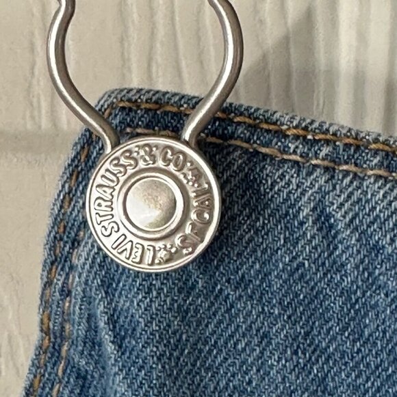 Levi’s Jean Shortalls Girls Size Small 7/8 Medium Wash Western Boho Hippie - Picture 5 of 10